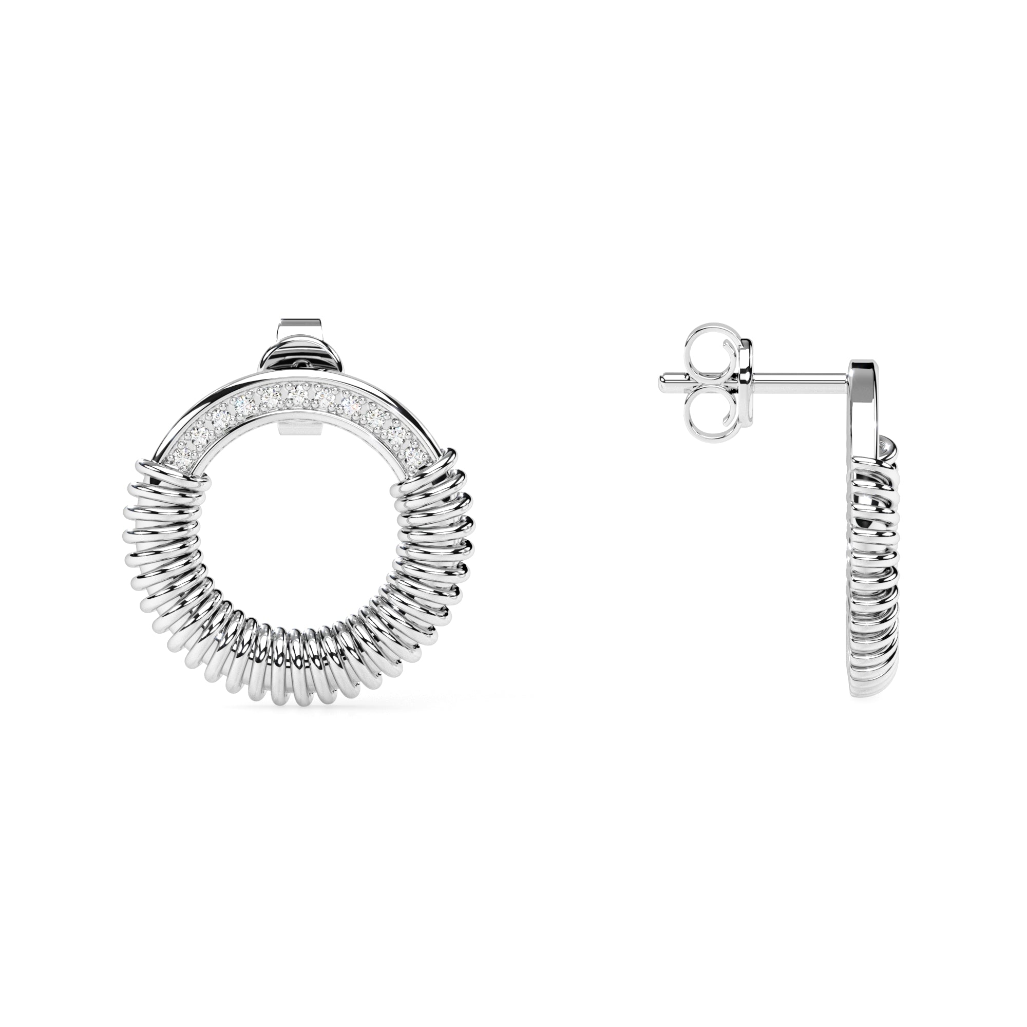 Ohrstecker Kreis Pavé gedreht