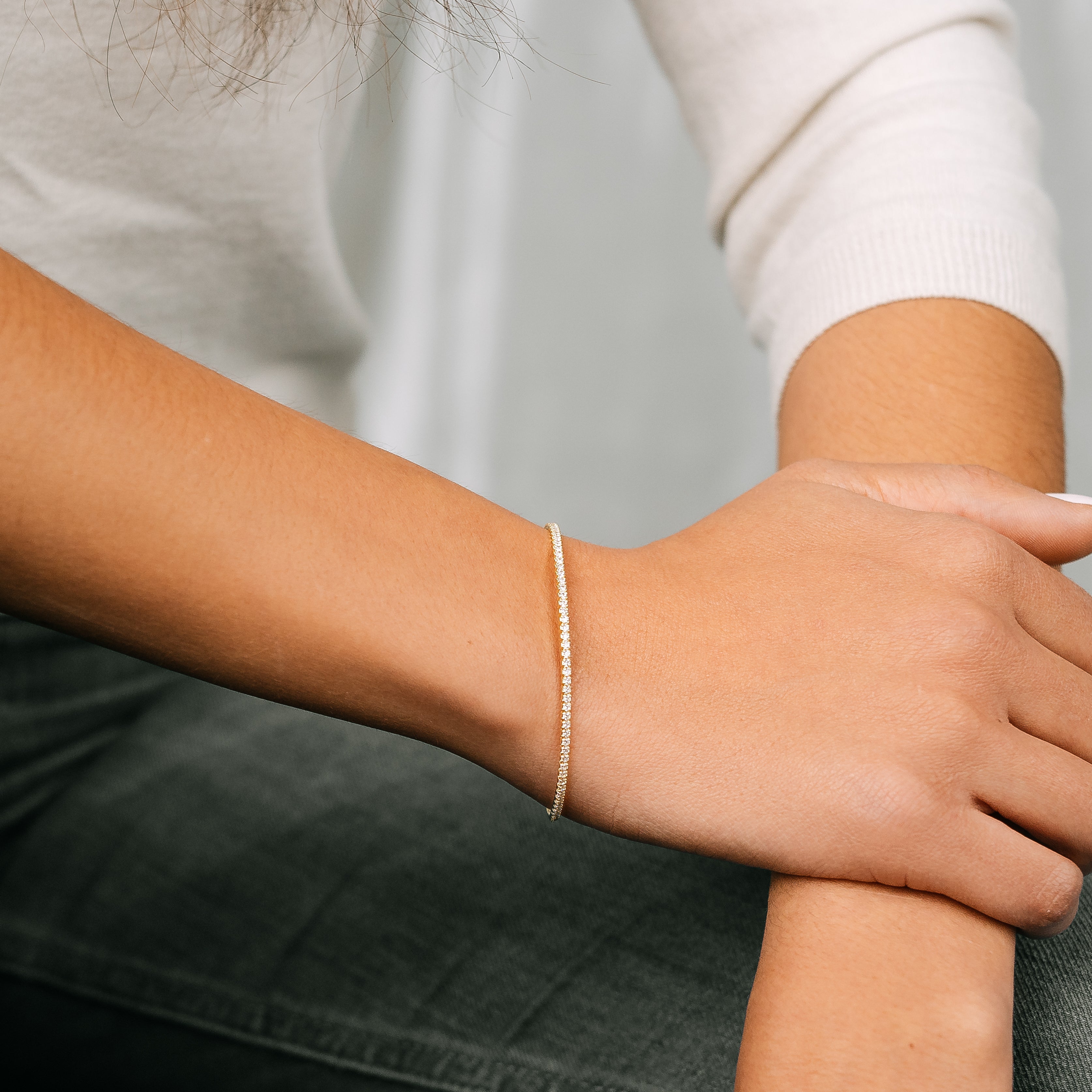 Tennisarmband fein weiße Zirkonia