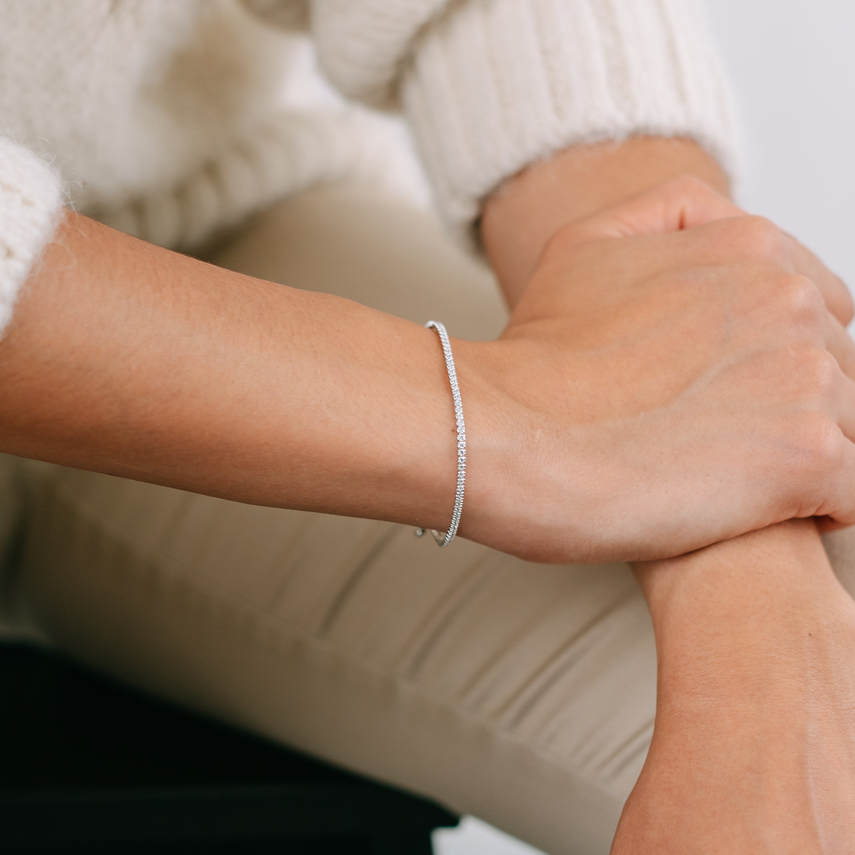 Tennisarmband fein weiße Zirkonia