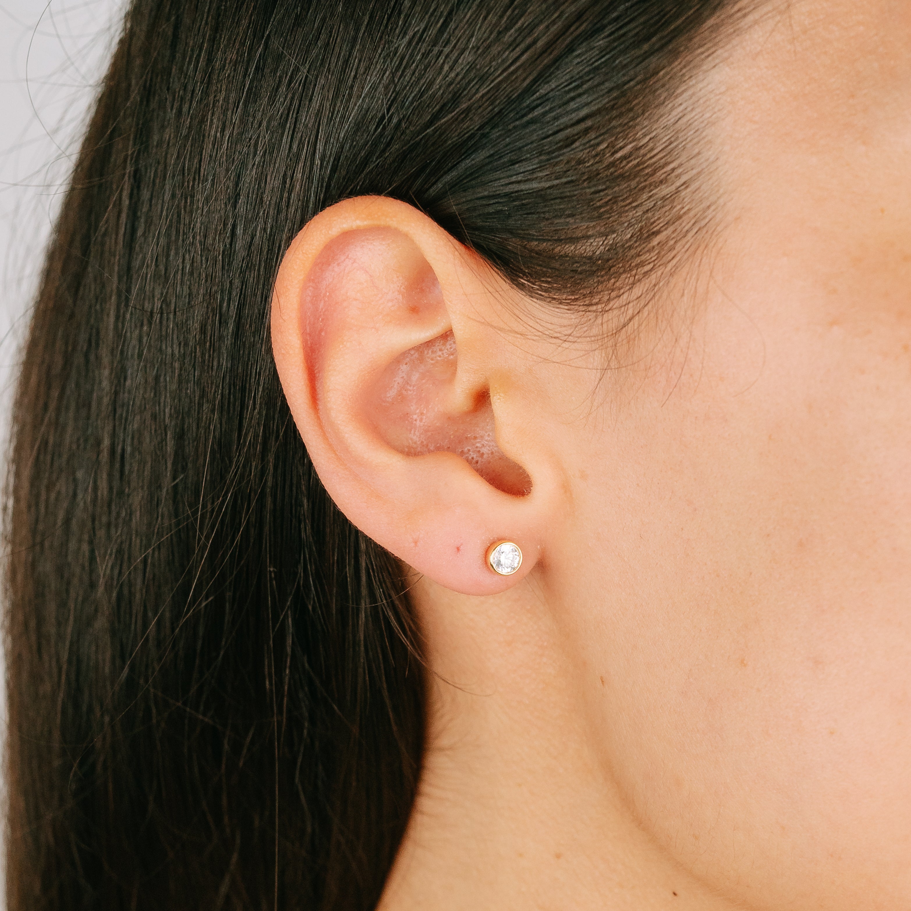 Ohrstecker rund Zirkonia