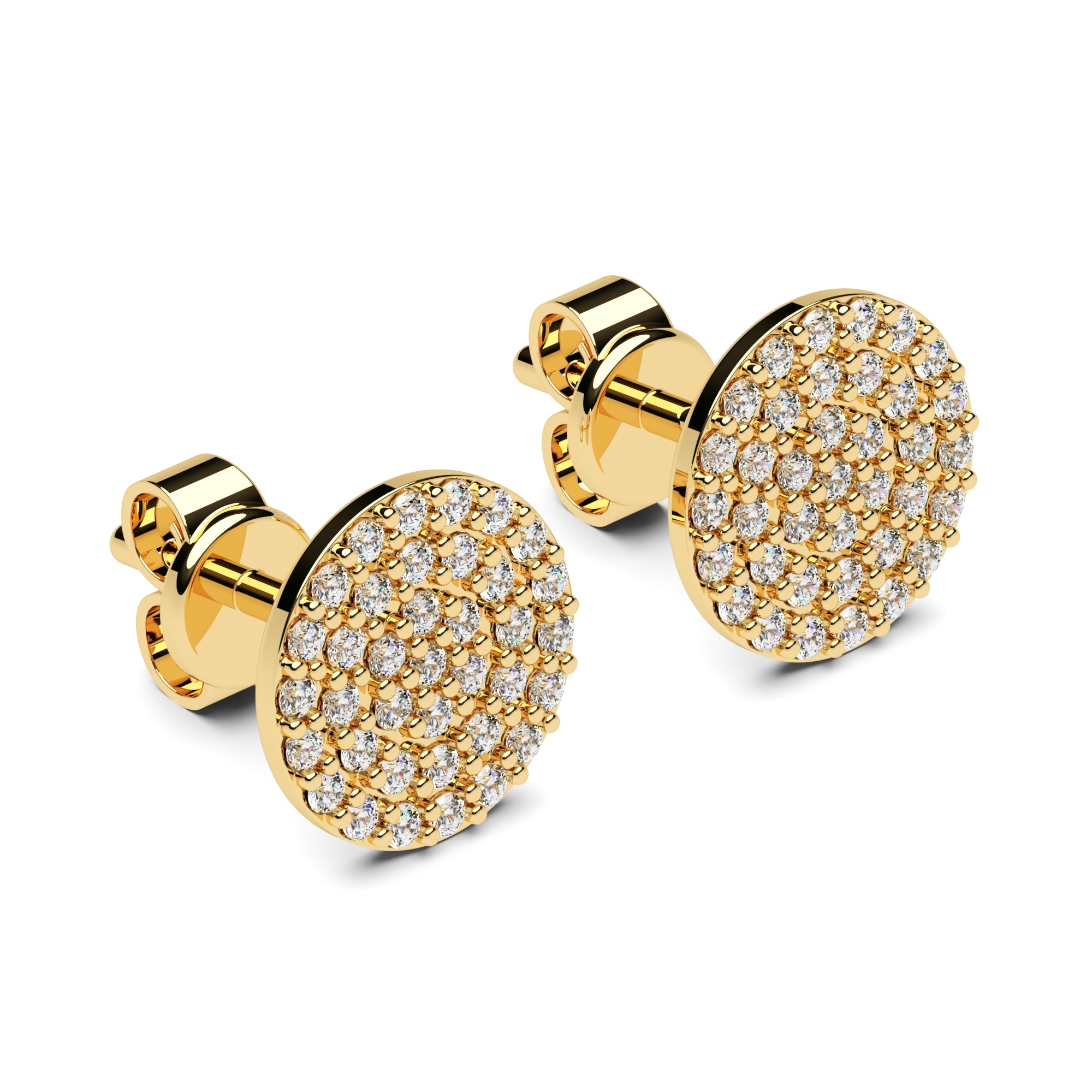 Ohrstecker Platte groß Pavé