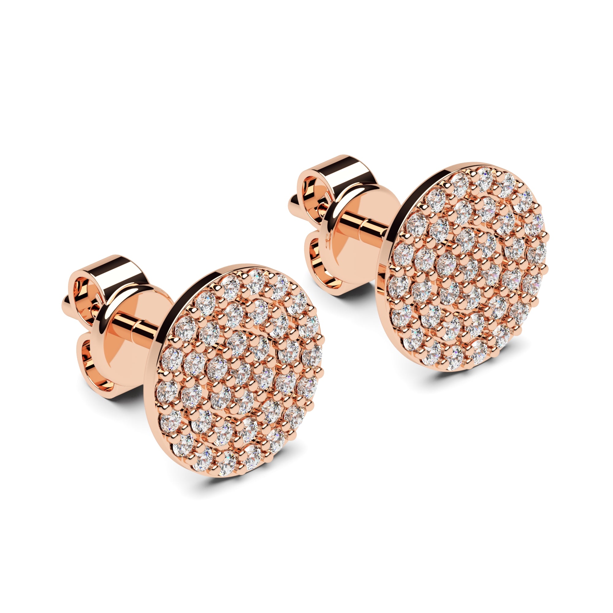 Ohrstecker Platte groß Pavé