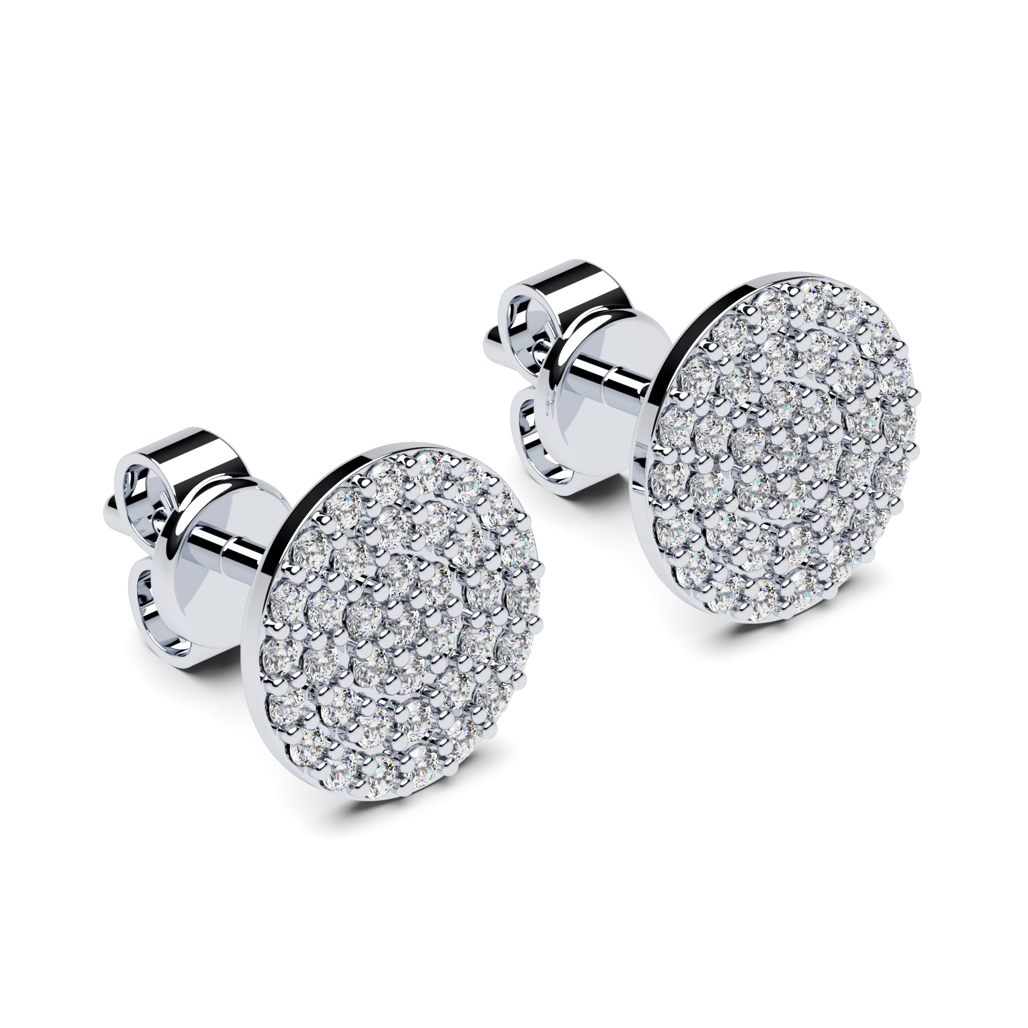 Ohrstecker Platte groß Pavé