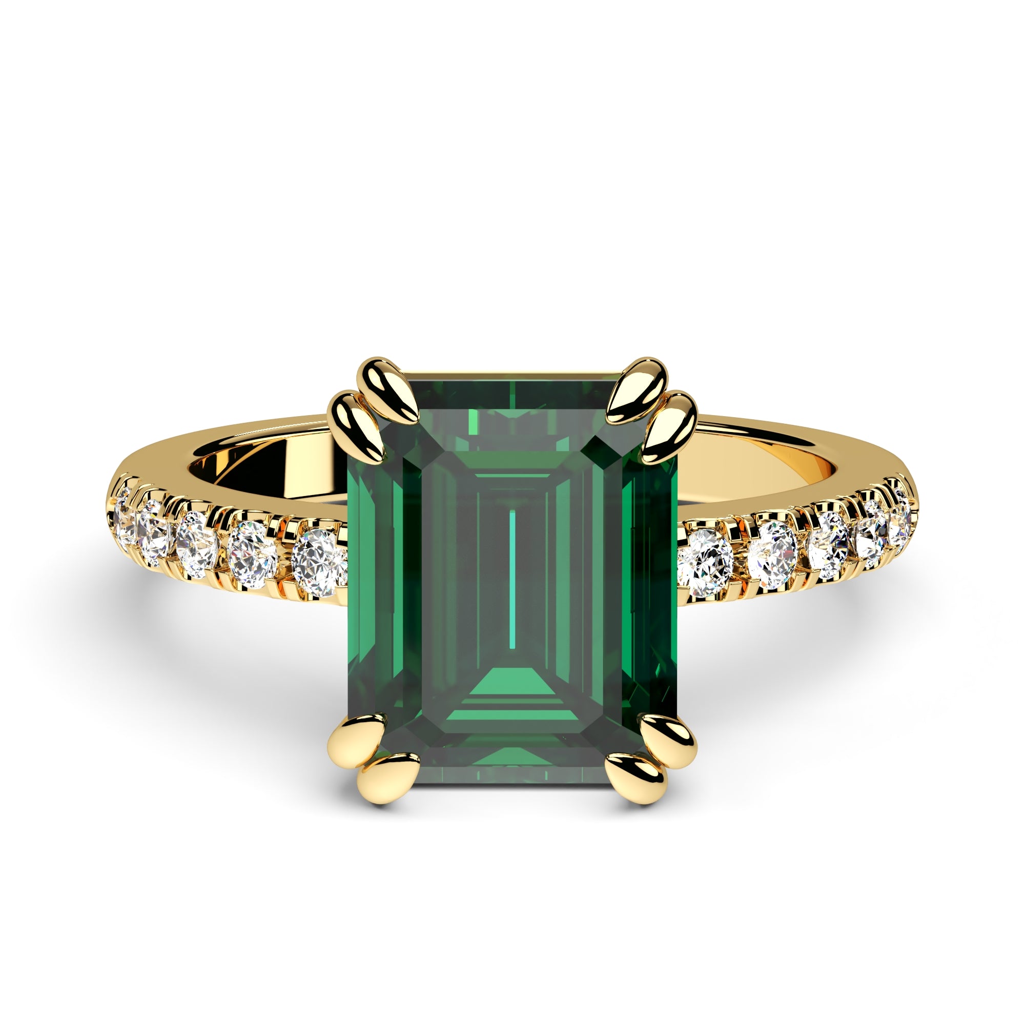 Ring grüner Baguette Zirkonia