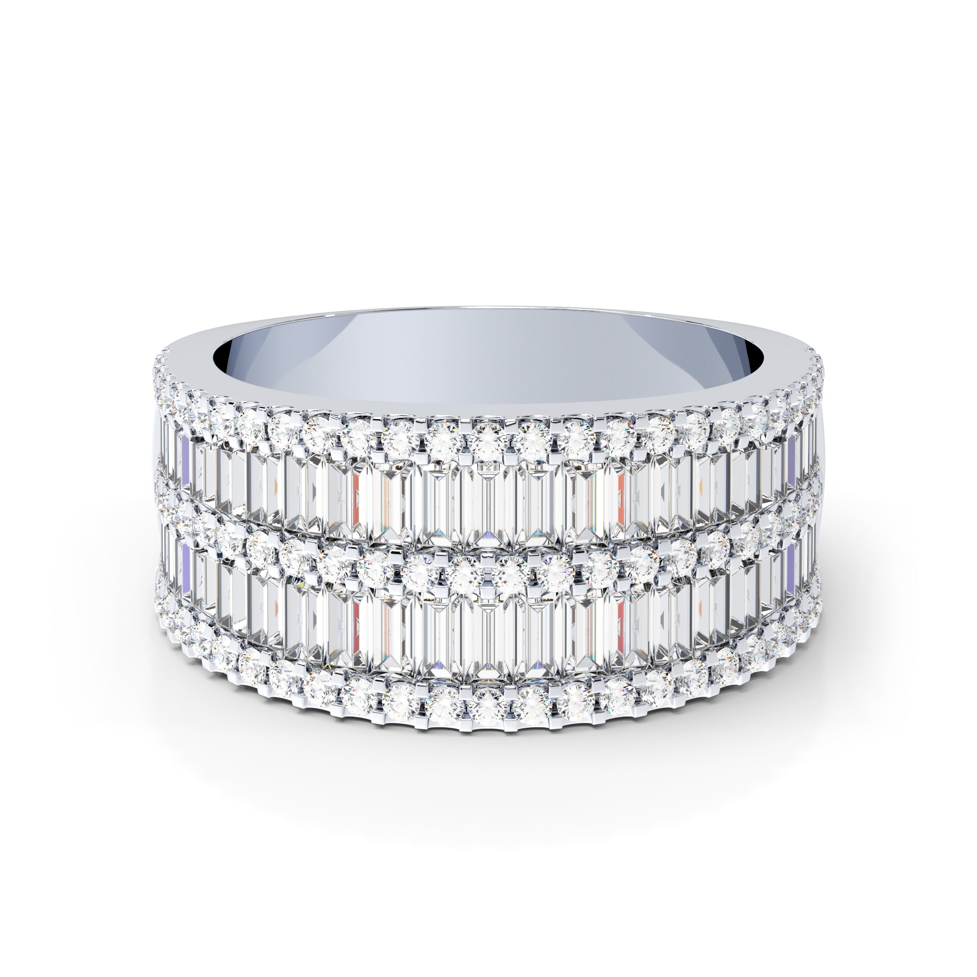 Ring Baguette Zirkonia zweireihig