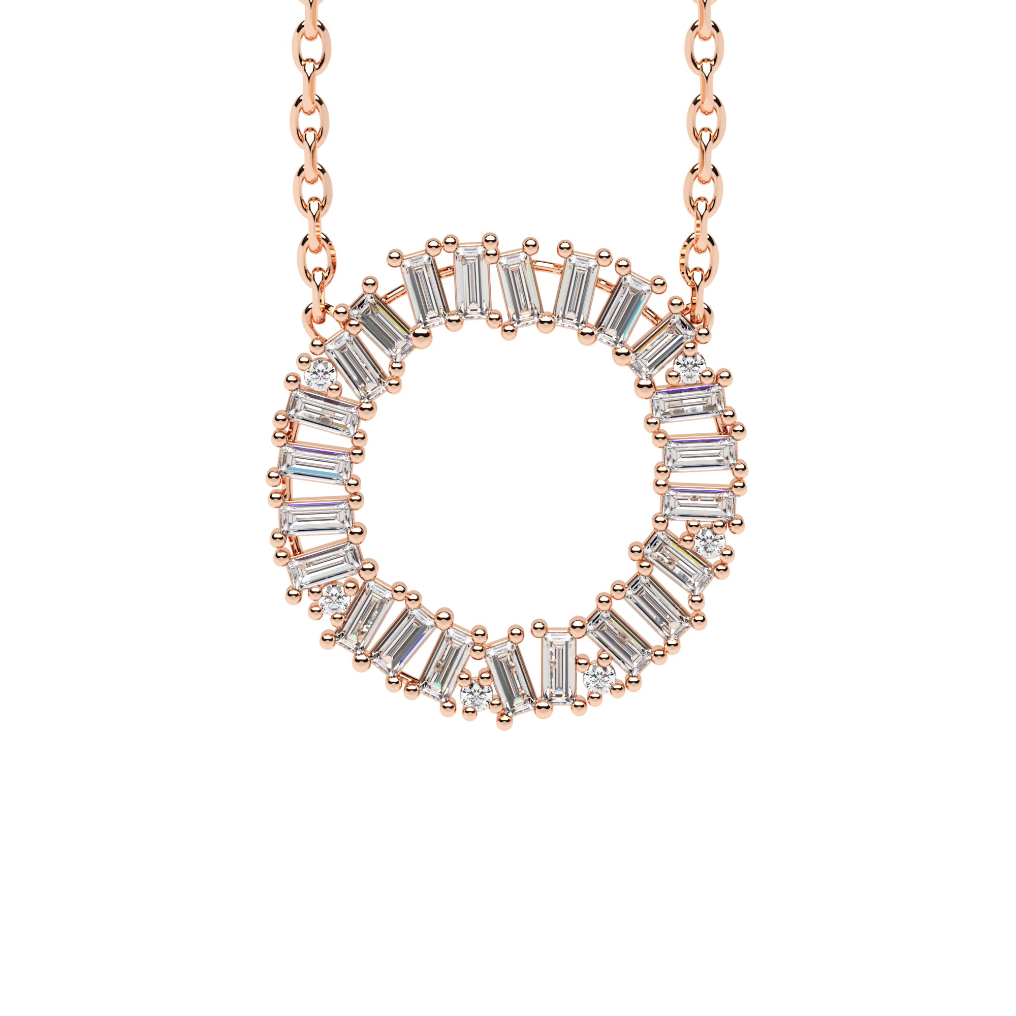 Halskette Baguette Kreis