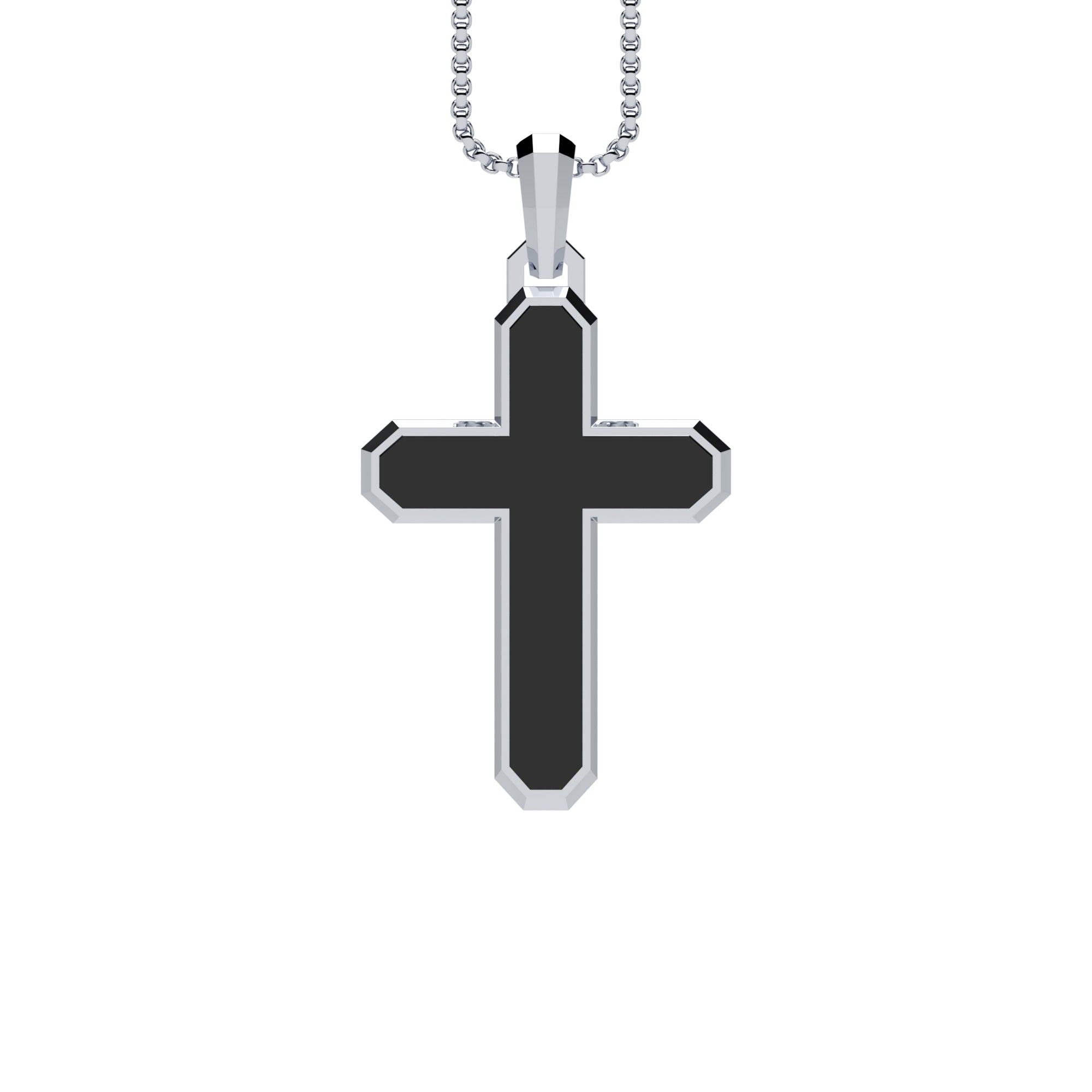 Anhänger Kreuz abgerundet Onyx