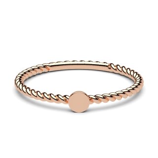 Ring twisted with small plate rose gold