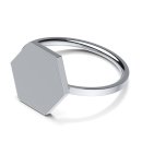 Ring Platte Hexagon Silber