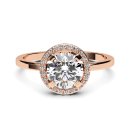 Ring solitaire halo rose gold