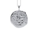 Pendant hammered plate big silver