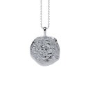 Pendant hammered plate small silver