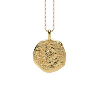 Pendant hammered plate small gold