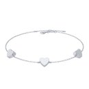 Bracelet with three hearts silver