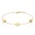 Bracelet with three hearts gold