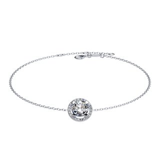 Bracelet solitaire halo silver