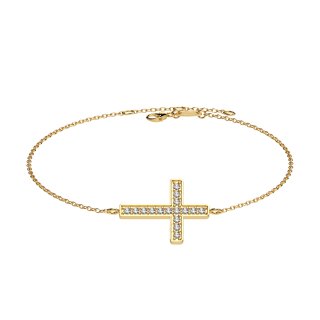 Armband Kreuz Pavé Gold