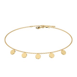 Bracelet with five small coins gold