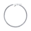 Bracelet diamond-coated beads silver