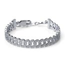 Curb chain bracelet iced out silver