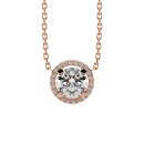 Necklace solitaire halo rose gold
