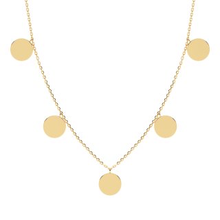 Necklace five coins gold
