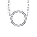 Necklace circle pav&eacute; silver