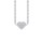 Necklace heart pav&eacute; silver