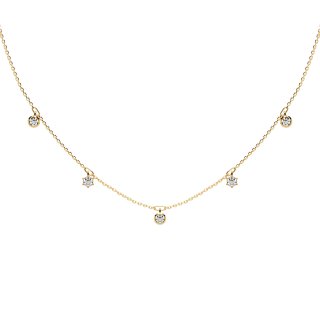 Necklace with five zirconia gold