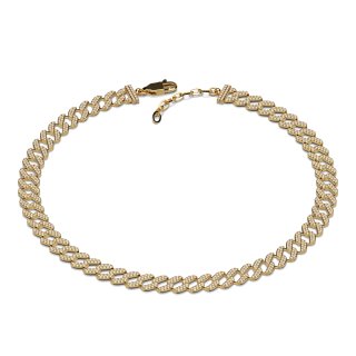Curb chain necklace iced out gold
