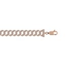 Curb chain necklace iced out rose gold