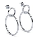 Hoop earrings double silver