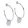 Hoop earrings with small plate silver