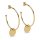 Hoop earrings with small plate gold