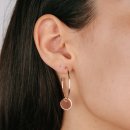 Hoop earrings with small plate rose gold