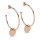 Hoop earrings with small plate rose gold