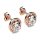 Ear studs solitaire halo rose gold