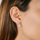 Earrings solitaire halo silver