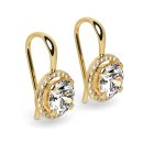 Earrings solitaire halo gold