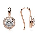 Earrings solitaire halo rose gold