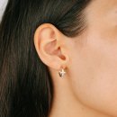 Hoop earrings cross zirconia gold