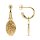 Hoop earrings oval plate gold