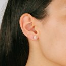 Ear studs plate small pavé rose gold