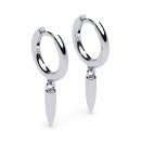 Hoop earrings with drops silver