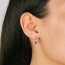 Hoop earrings hammered silver