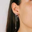 Hoop earrings with earrings zirconia cross silver
