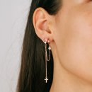 Hoop earrings  with earring zirconia cross rose gold