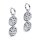 Hoop earrings round hammered plates silver