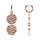 Hoop earrings round hammered plates rose gold