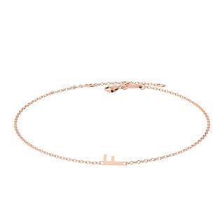 Letters with Love - Armband Buchstabe F Roségold